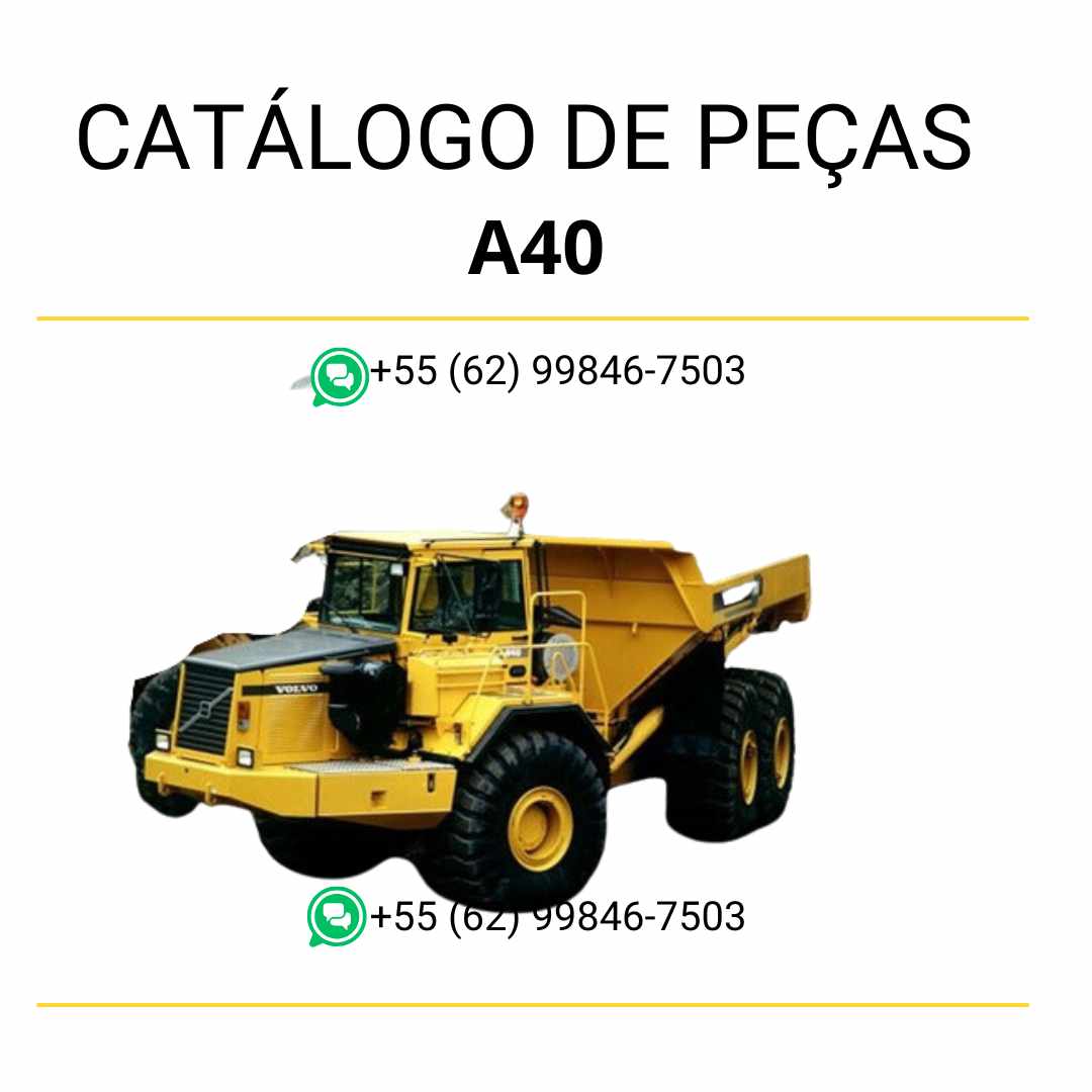Catálogo de peças em PDF do caminhão articulado Volvo A40 BM – conteúdo técnico em português com diagramas e códigos detalhados