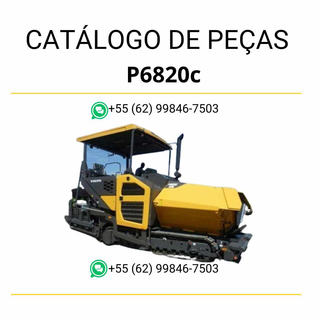 Catálogo de peças da pavimentadora Volvo ABG P6820C em PDF, com diagramas técnicos detalhados e listas de componentes