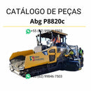 Catálogo de peças PDF da pavimentadora Volvo ABG P8820C com diagramas detalhados e listas de componentes em português