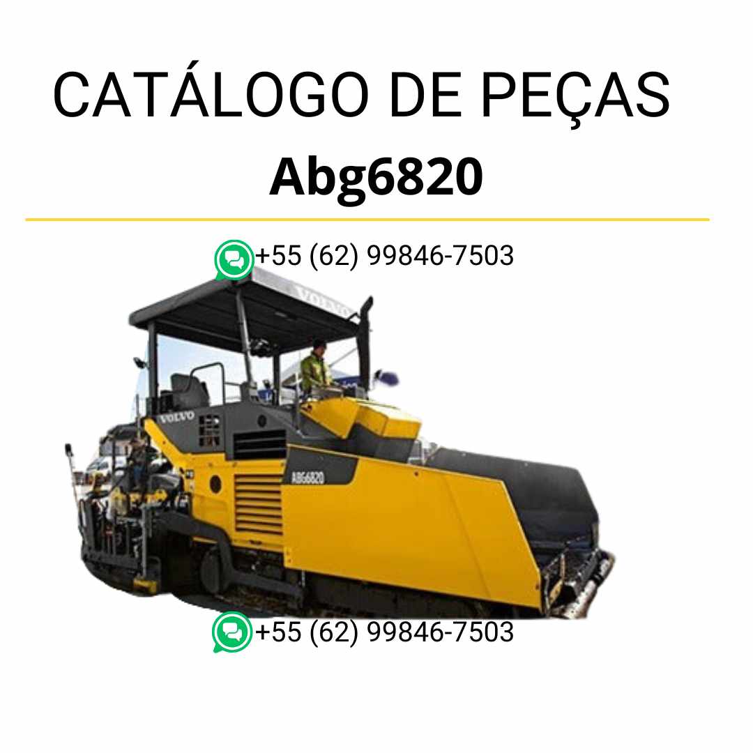 Catálogo de peças Volvo ABG6820 em PDF para pavimentadora de esteiras, com diagramas técnicos detalhados em português
