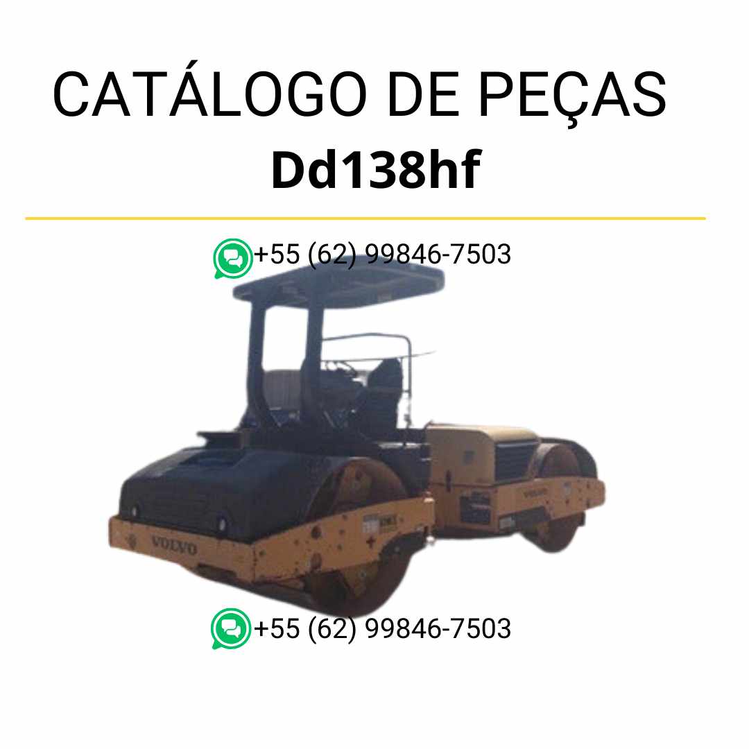 Catálogo de peças em PDF do compactador de asfalto Volvo DD138HF – conteúdo técnico em português com diagramas detalhados e códigos