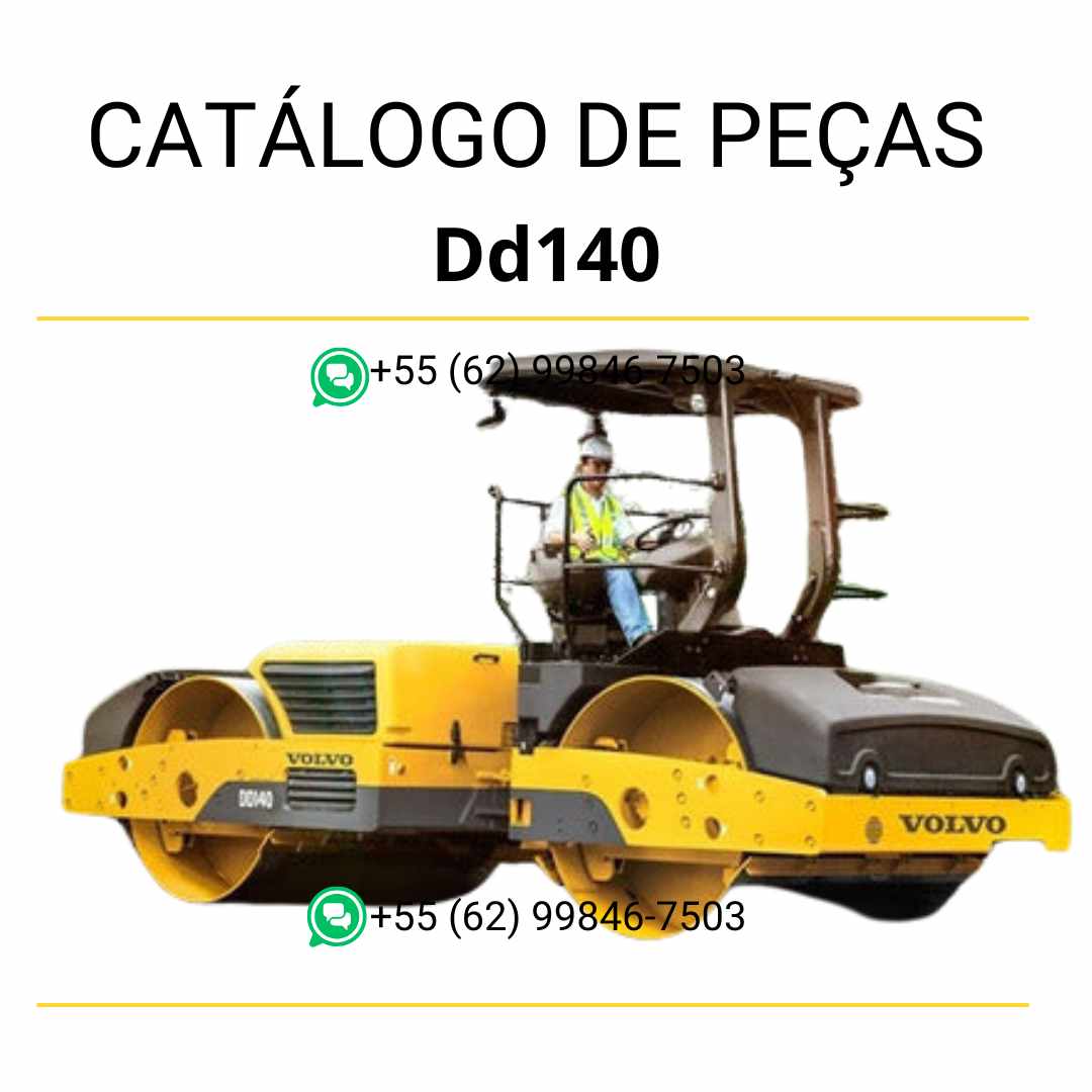Catálogo de peças em PDF do compactador de asfalto Volvo DD140 – conteúdo técnico em português com diagramas e listas de componentes