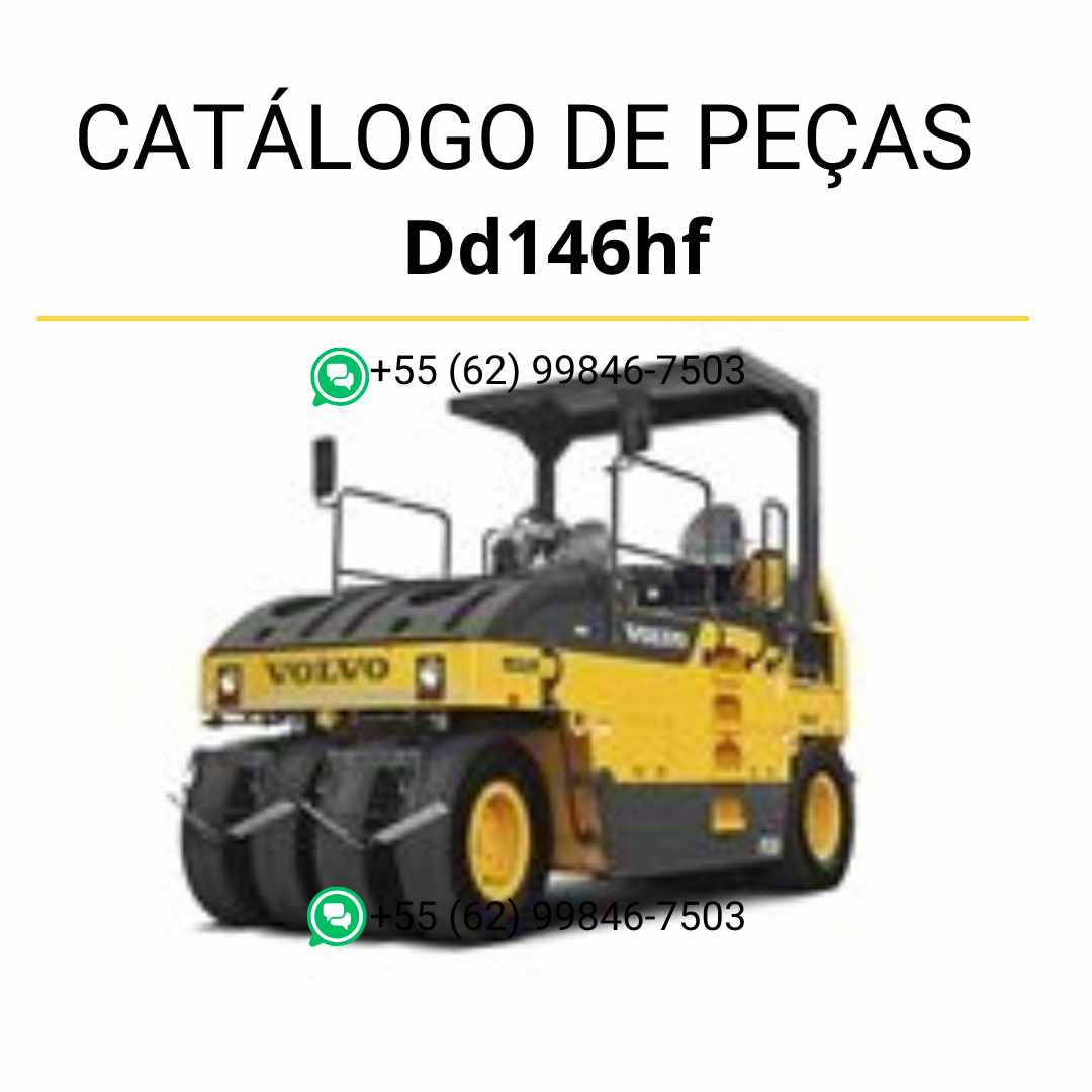 Catálogo de peças em PDF do compactador de asfalto Volvo DD146HF – conteúdo técnico em português com diagramas detalhados e códigos