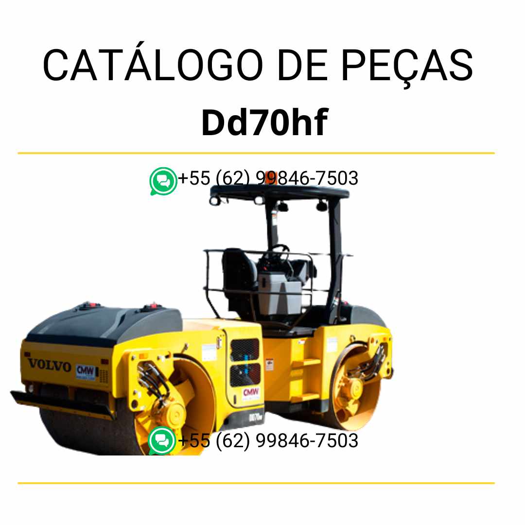 Catálogo de peças PDF da Volvo DD70HF em português, ideal para identificar componentes e códigos da compactadora.

