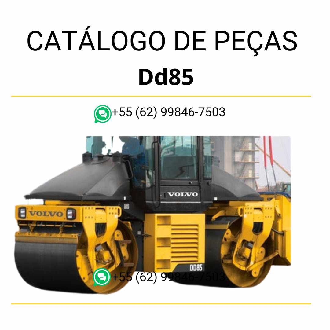 Catálogo de peças Volvo DD85 em PDF com diagramas técnicos e códigos em português para identificação e reposição eficiente.