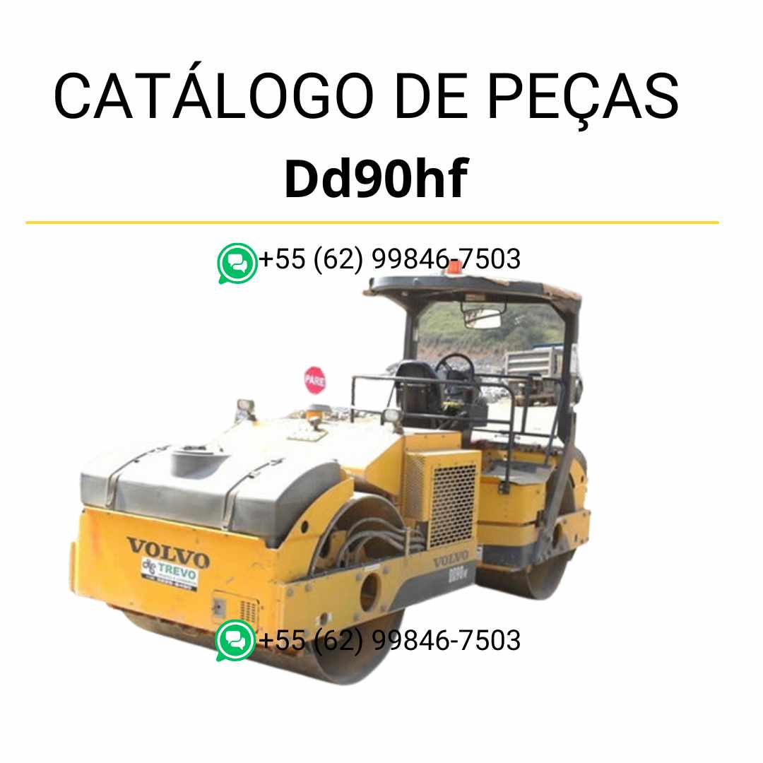 Catálogo de peças PDF da escavadora Volvo DD90HF em português para identificação técnica detalhada