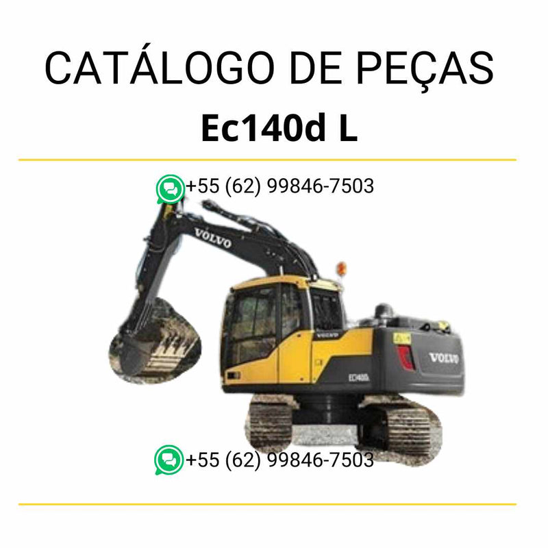 Catálogo de peças em PDF para escavadeira Volvo EC140D L, com diagramas técnicos completos em português do Brasil para manutenção eficiente e identificação de componentes.