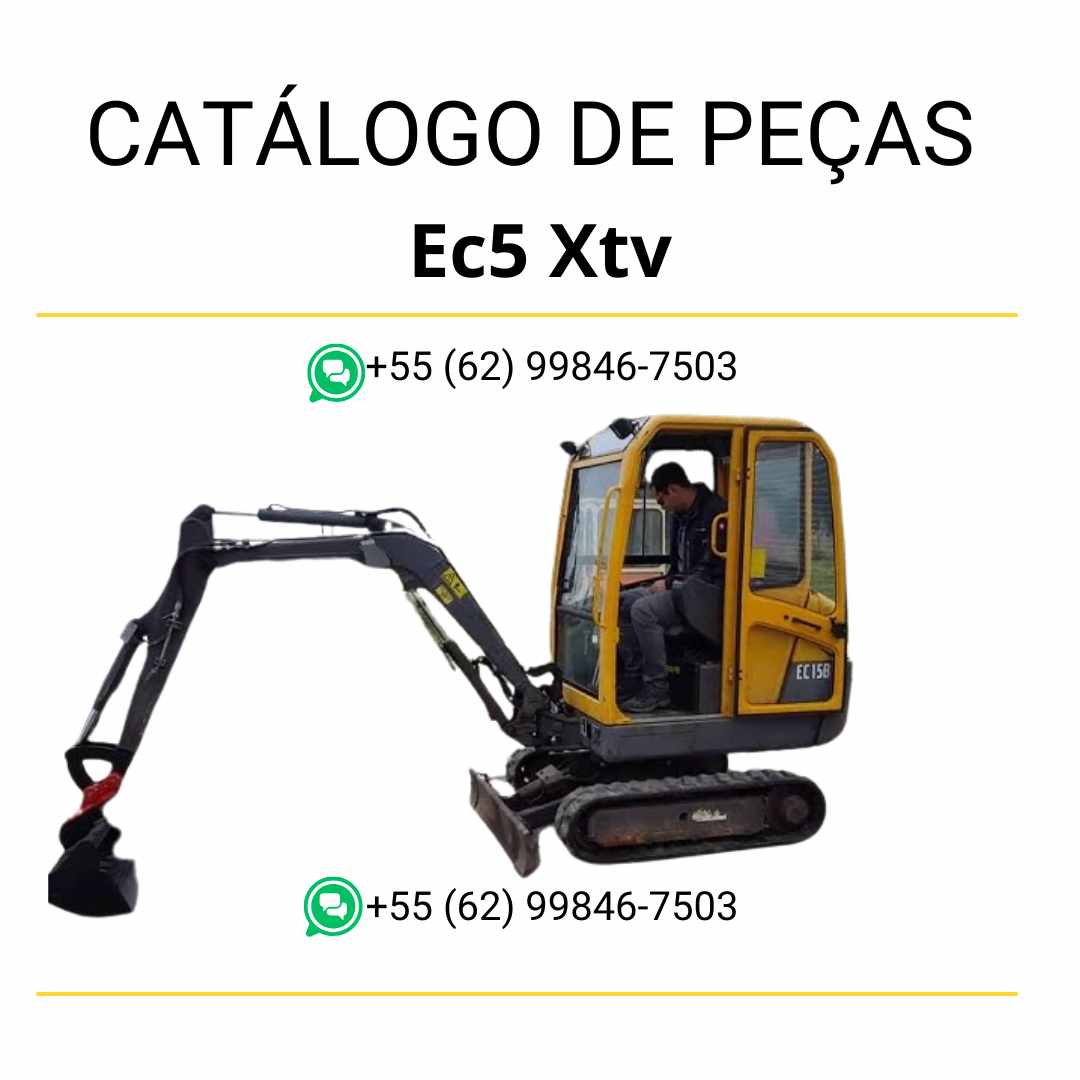 Catálogo de peças em PDF para escavadeira compacta Volvo EC15 XTV, com diagramas técnicos completos em português para suporte à manutenção e reparos.
