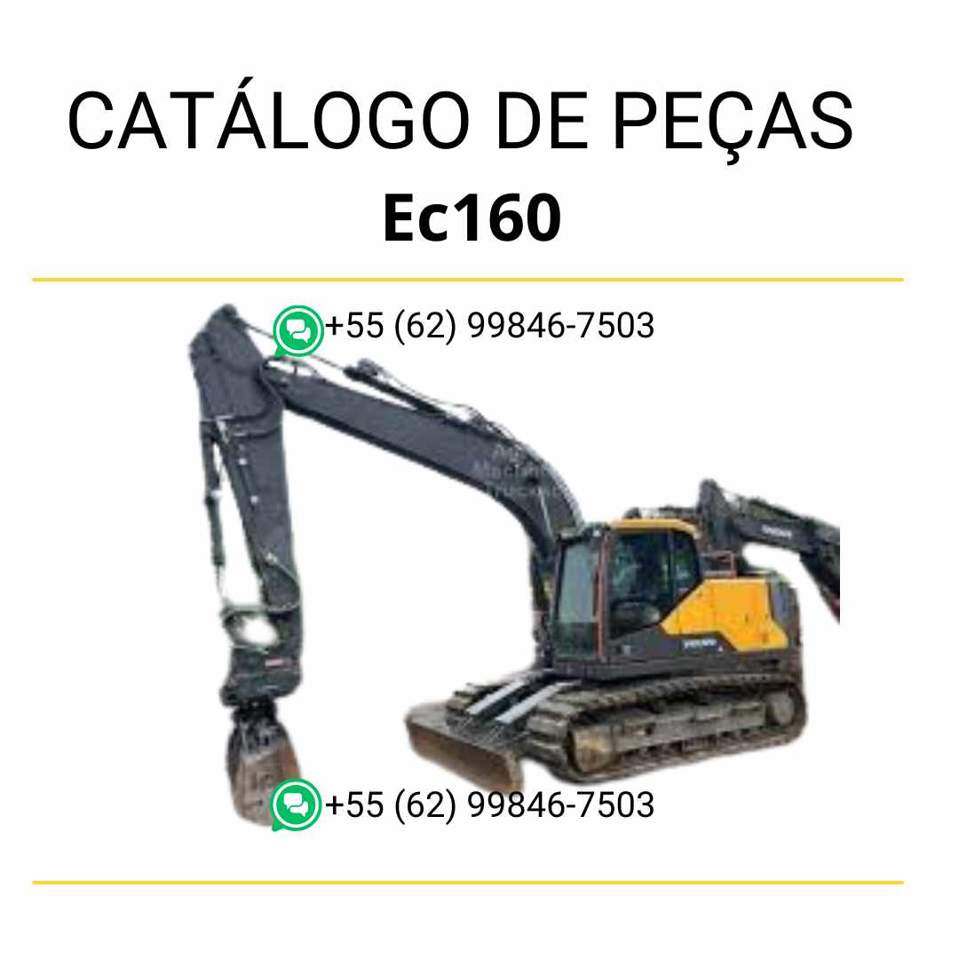 Catálogo de peças em PDF da escavadeira Volvo EC160, com diagramas técnicos completos em português do Brasil para manutenção, reposição e identificação de peças.