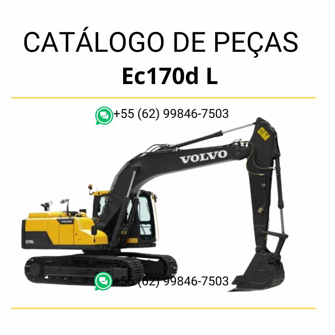 Catálogo de peças da escavadeira Volvo EC170D L em PDF, com conteúdo técnico detalhado e listas em português para manutenção eficiente.