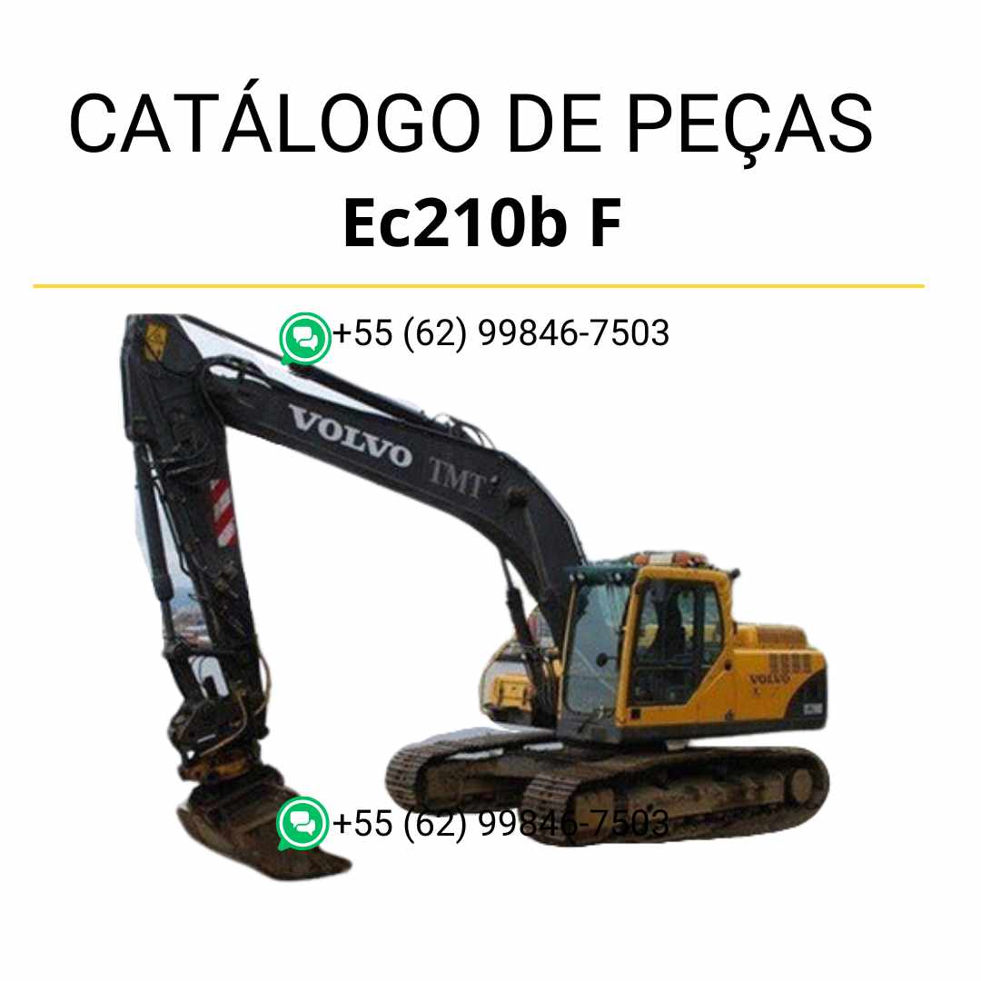 Catálogo de peças Volvo EC210B F em PDF, com diagramas técnicos e códigos detalhados em português para escavadeiras da linha F.
