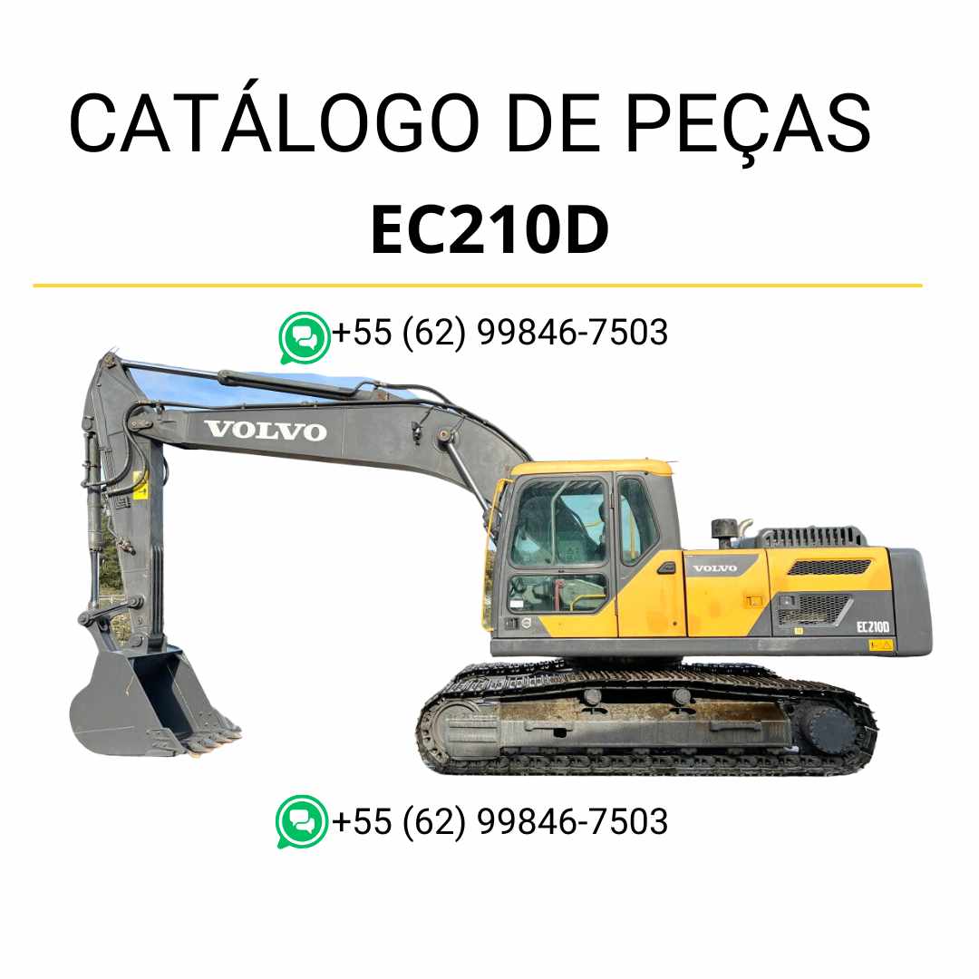Catálogo de peças PDF da escavadeira Volvo EC210D em português com códigos, diagramas e identificação de componentes