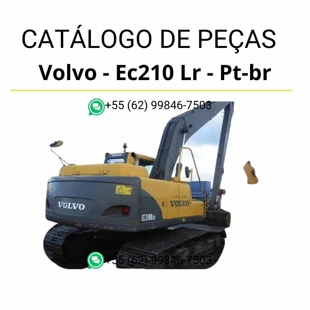 Catálogo de peças em PDF da escavadeira Volvo EC210LR, com diagramas e códigos completos em português para manutenção precisa.