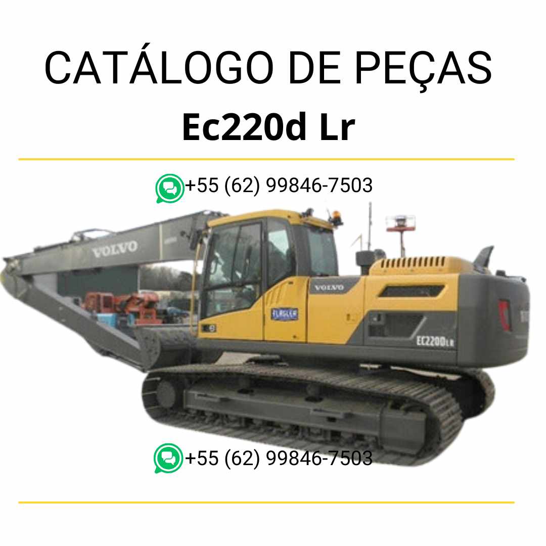 Catálogo de peças em PDF da escavadeira Volvo EC220D LR, com diagramas técnicos completos em português.
