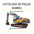 Catálogo de peças da escavadeira Volvo EC220D L em PDF, manual ilustrado em português com códigos e diagramas detalhados.ft