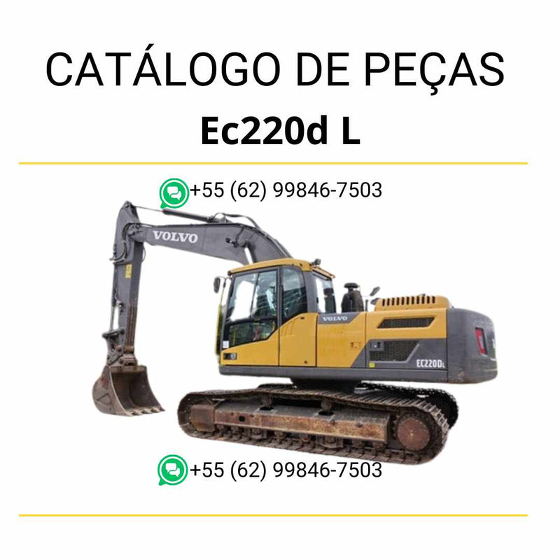 Catálogo de peças da escavadeira Volvo EC220D L em PDF, manual ilustrado em português com códigos e diagramas detalhados.ft