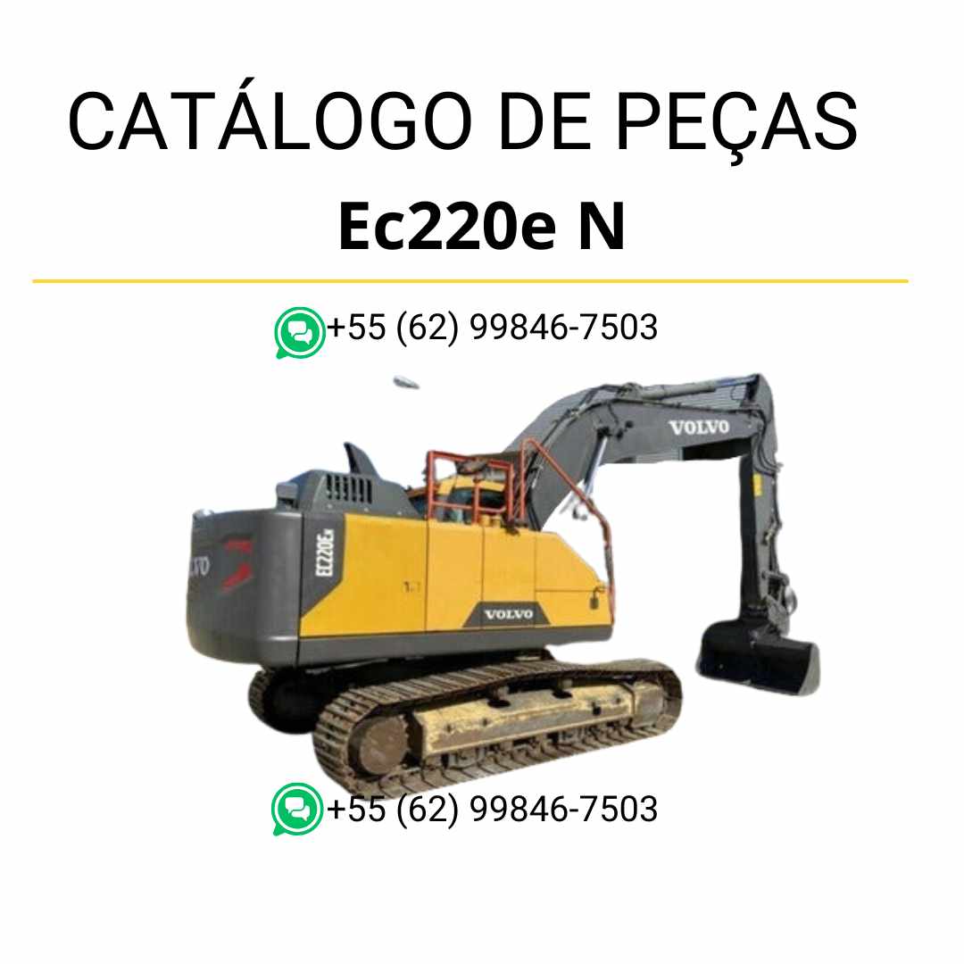 Catálogo de peças em PDF da escavadeira Volvo EC220E N, com códigos e diagramas completos em português para manutenção técnica.