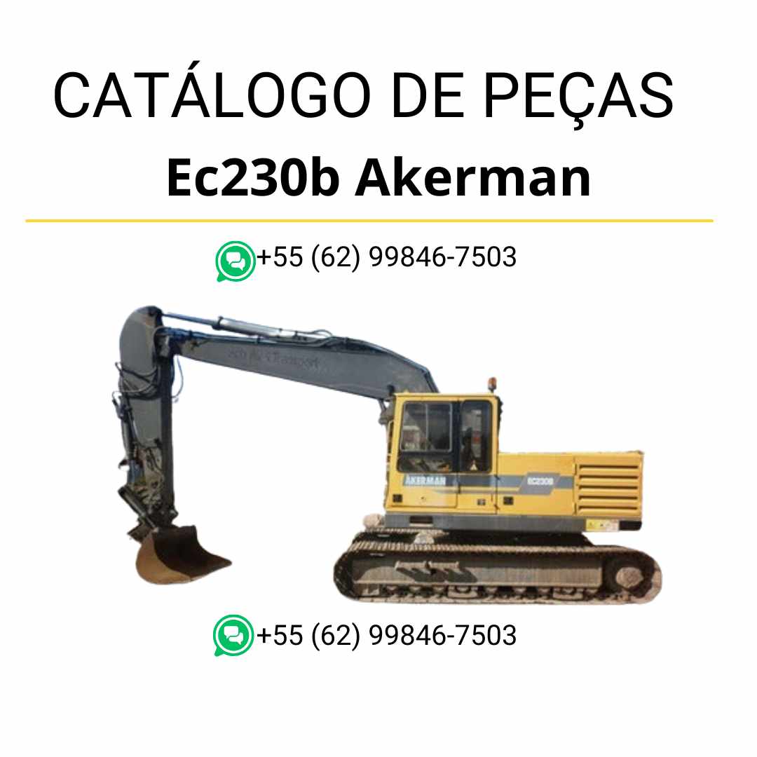 Catálogo de peças em PDF da escavadeira Volvo EC230B Akerman, com conteúdo técnico em português para manutenção