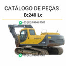 Catálogo de peças PDF da escavadeira Volvo EC240 LC, em português, ideal para identificação e reposição de componentes técnicos