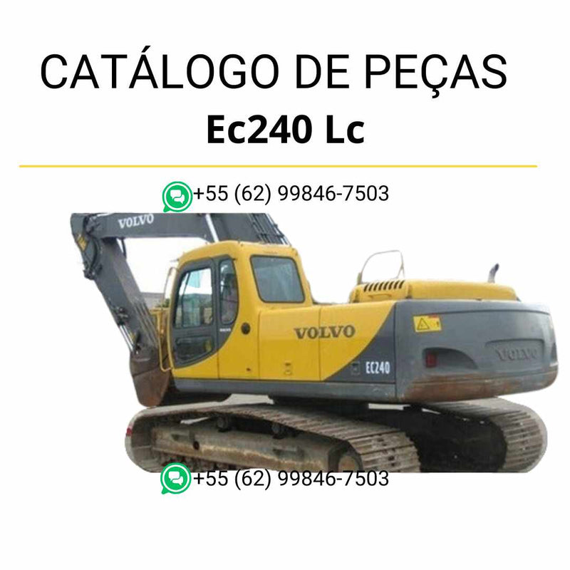 Catálogo de peças PDF da escavadeira Volvo EC240 LC, em português, ideal para identificação e reposição de componentes técnicos