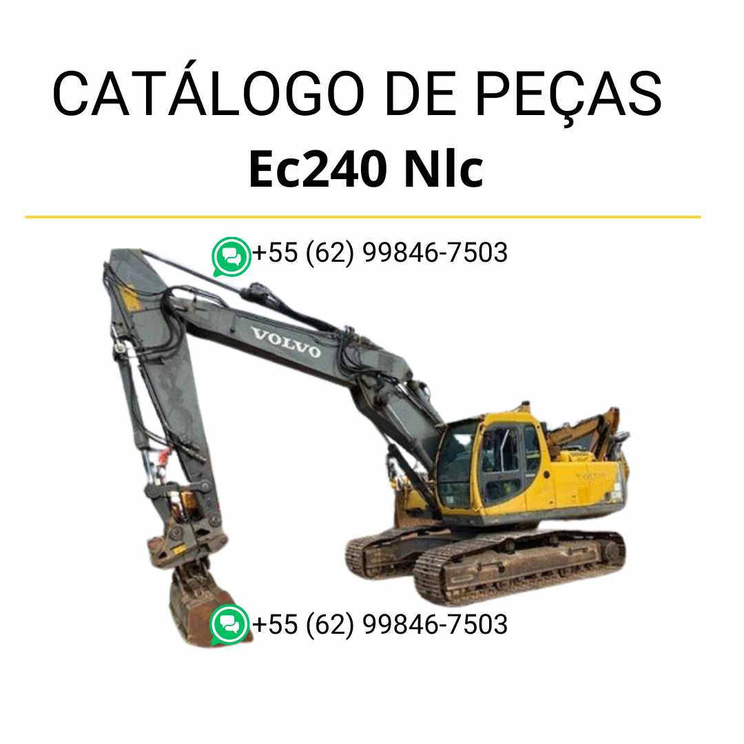 Catálogo PDF de peças da escavadeira Volvo EC240 NLC, com conteúdo técnico em português para manutenção e identificação de partes