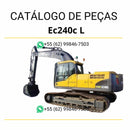 Catálogo de peças em PDF da escavadeira Volvo EC240C L, com conteúdo técnico em português para identificação de componentes e manutenção