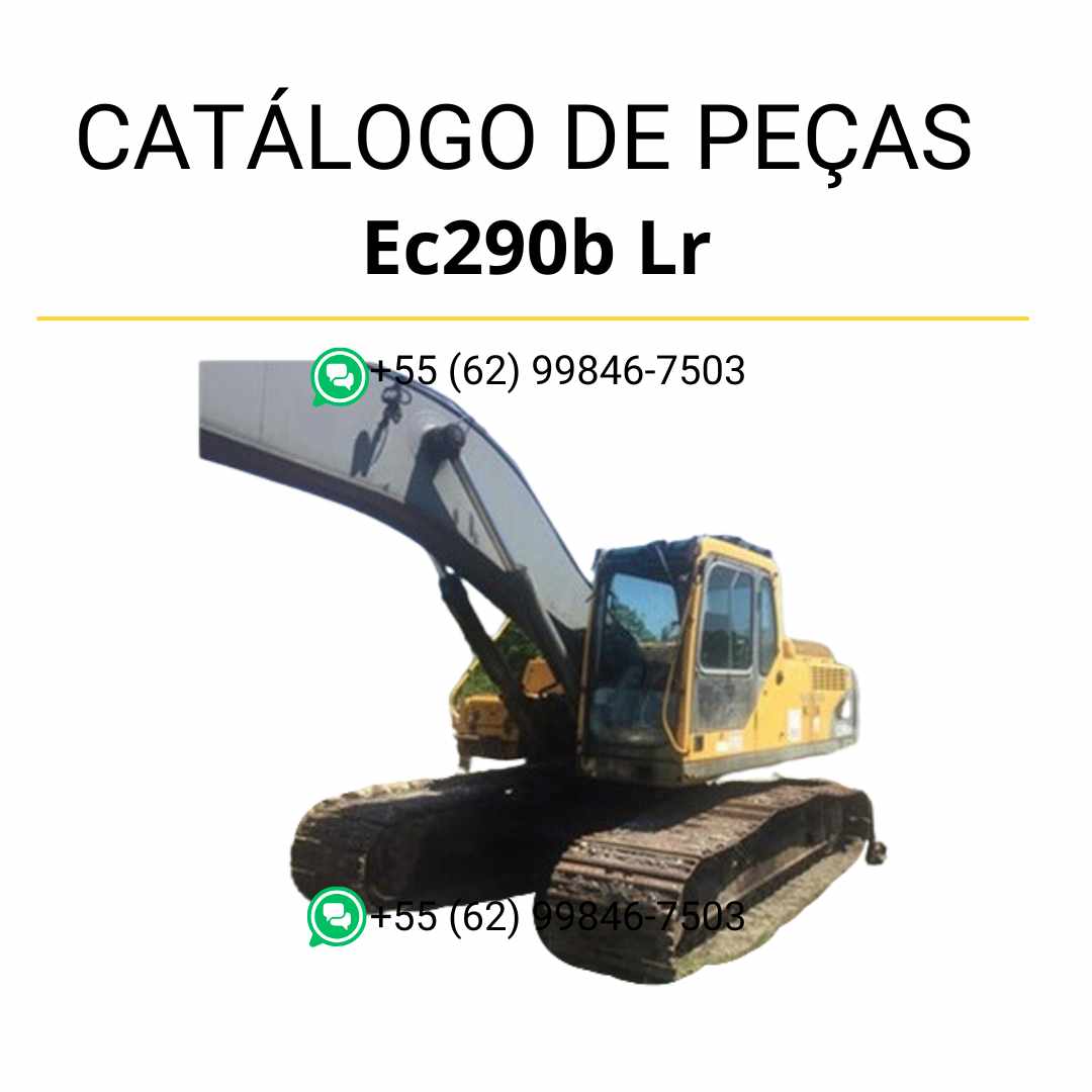 Catálogo de peças em PDF da escavadeira Volvo EC290B LR, com conteúdo técnico em português e diagramas completos para reposição e manutenção.