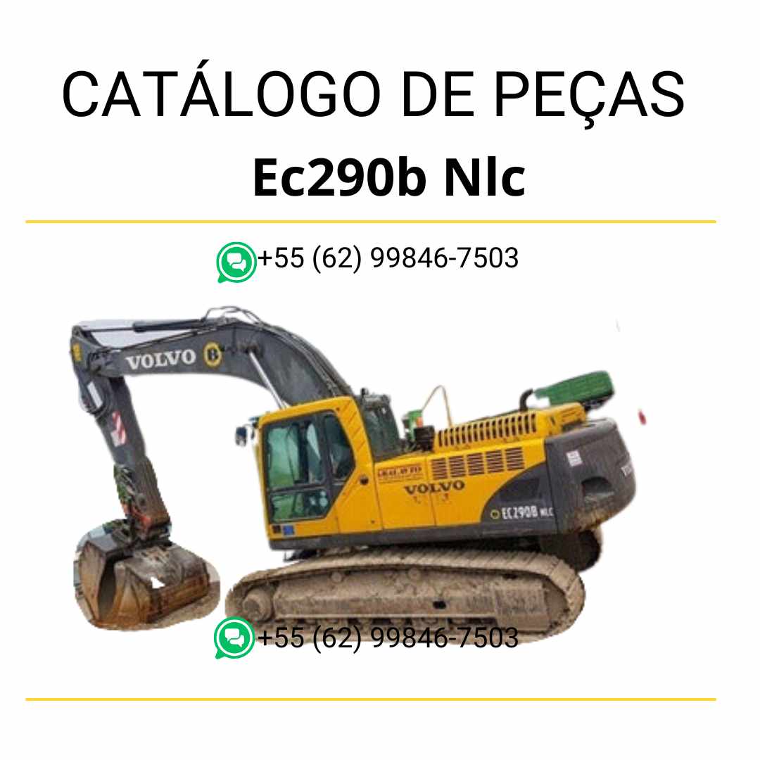 Catálogo PDF de peças da escavadeira Volvo EC290B NLC, com conteúdo técnico em português e diagramas detalhados para manutenção e identificação