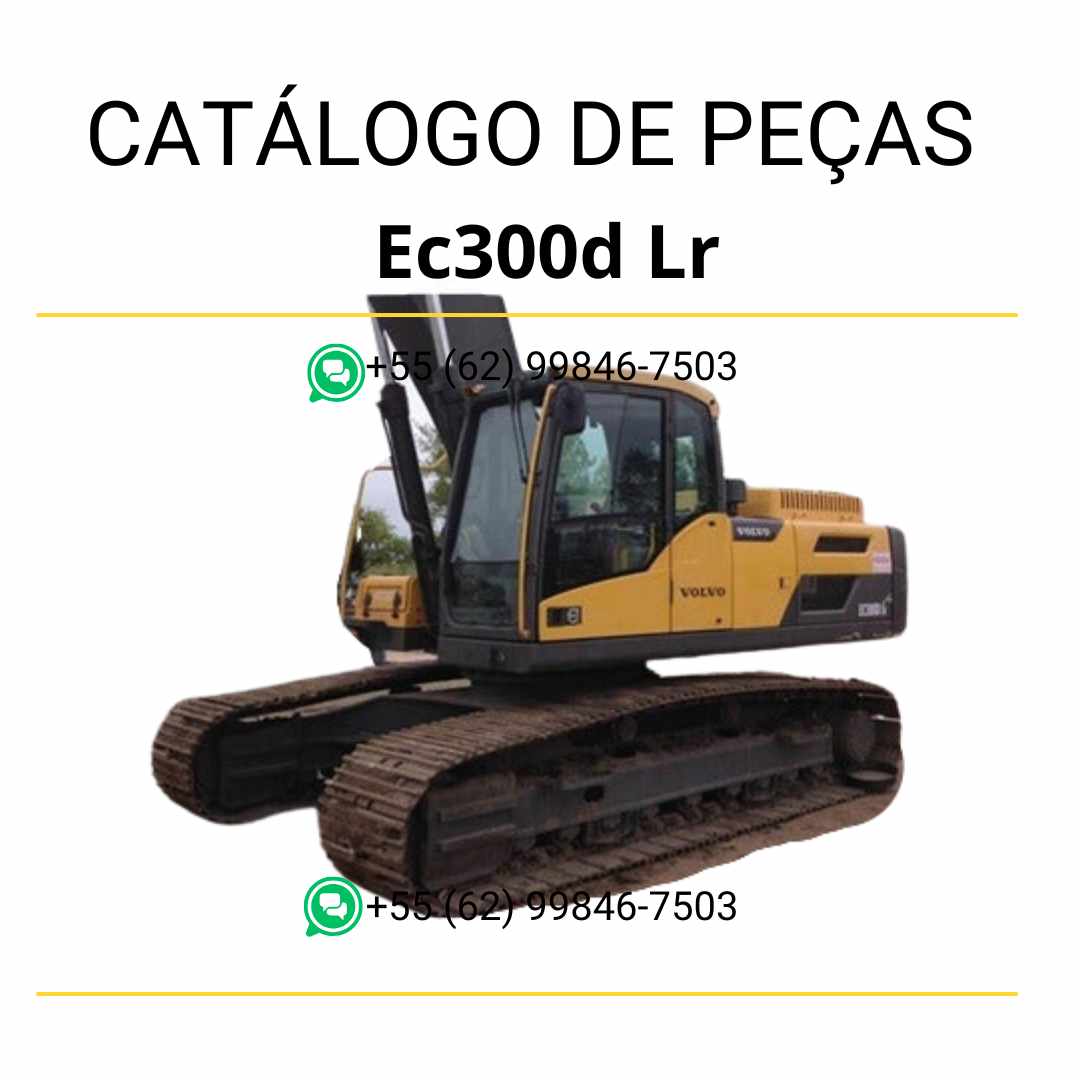 Catálogo PDF de peças da escavadeira Volvo EC300D LR, com conteúdo técnico em português e diagramas completos para manutenção e identificação de peças.