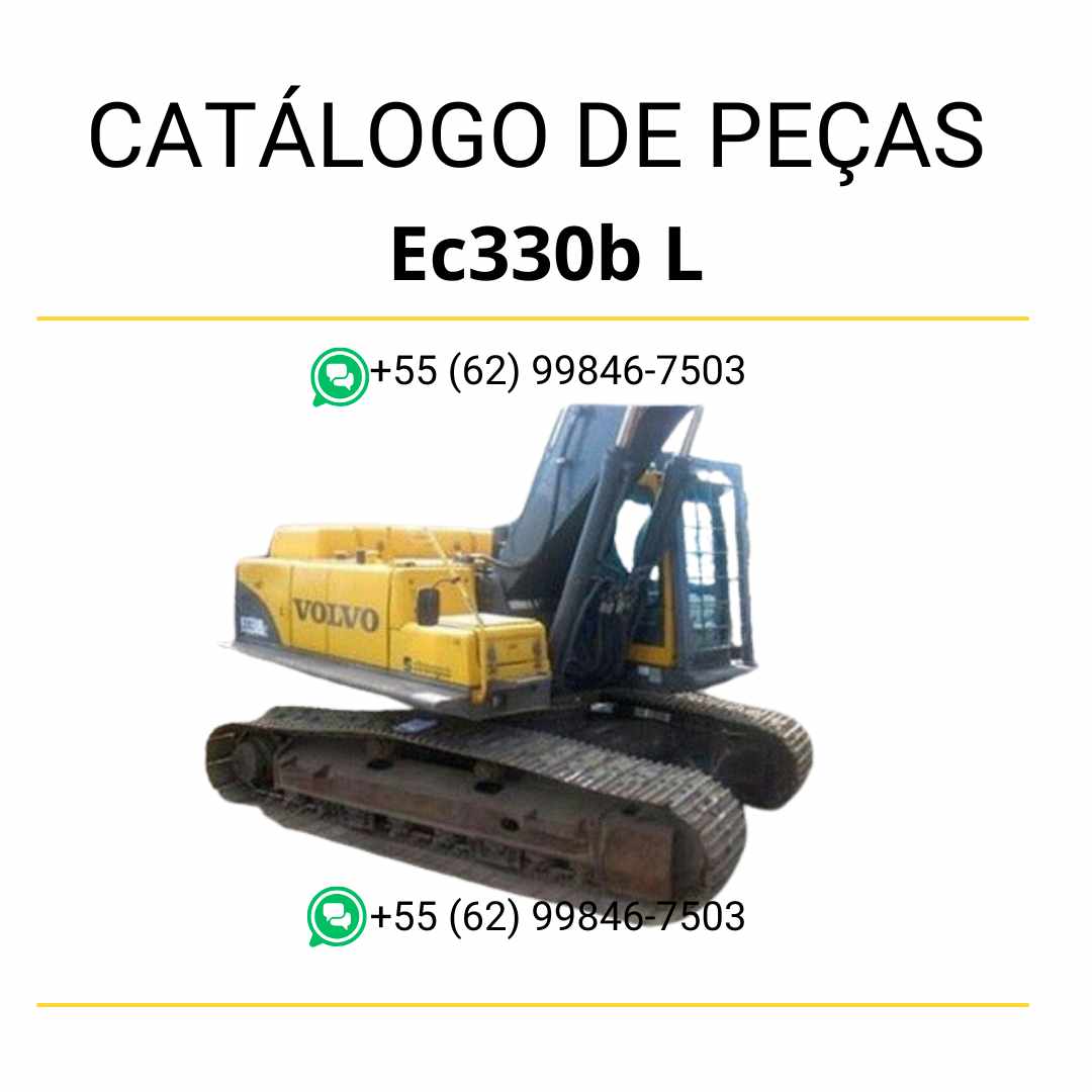 Catálogo de peças em PDF da escavadeira Volvo EC330B L, com conteúdo técnico em português e diagramas detalhados para manutenção e reposição de componentes.
