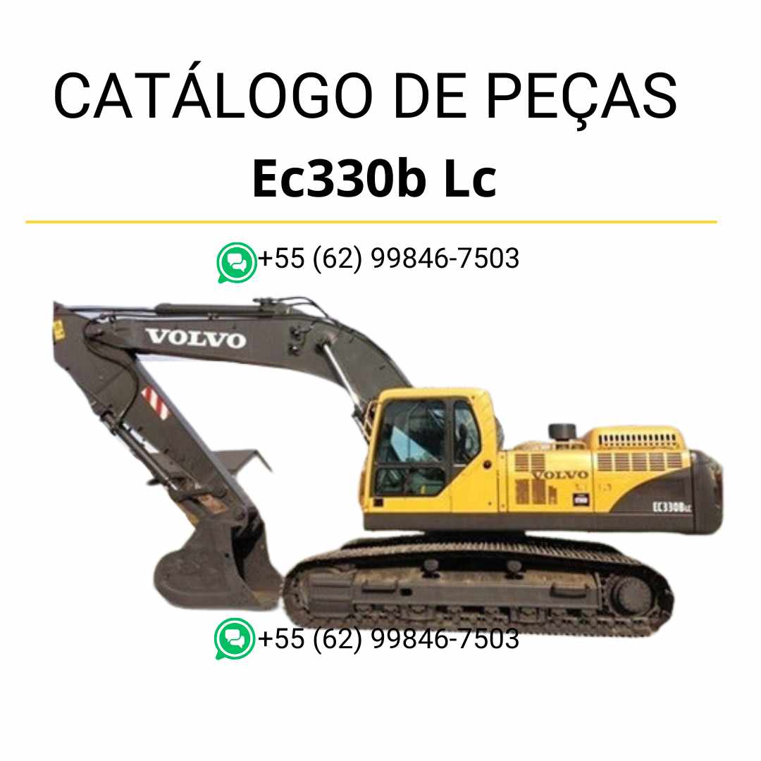 Catálogo de peças da escavadeira Volvo EC330B LC em PDF, com conteúdo técnico em português e diagramas completos para manutenção e substituição de peças.