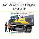 Catálogo de peças em PDF da escavadeira Volvo EC380E HR, com conteúdo técnico em português e diagramas completos para manutenção e identificação de componentes.