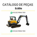 Catálogo de peças em PDF para escavadeira compacta Volvo EC60E, com diagramas técnicos completos em português para manutenção e identificação de componentes.