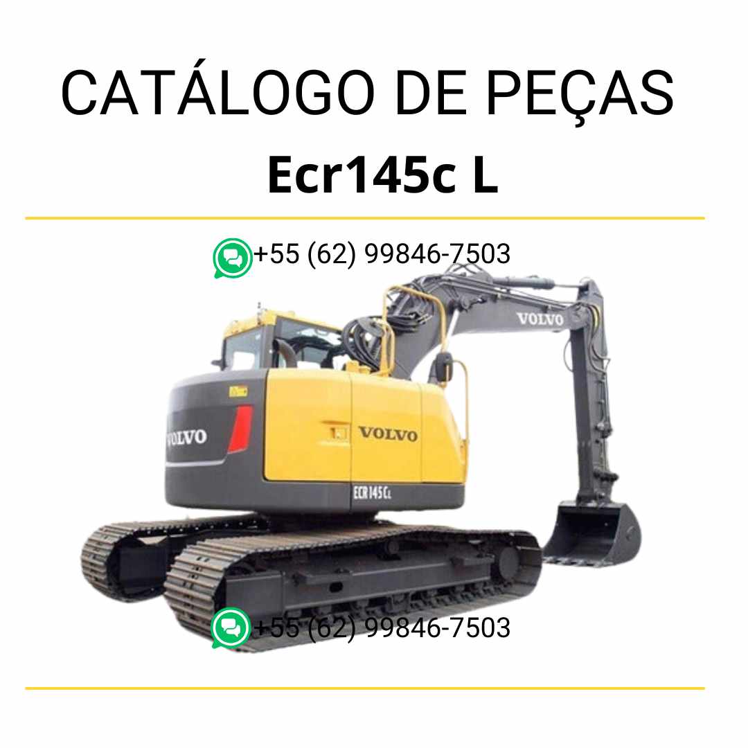 Catálogo de peças da escavadeira Volvo ECR145C L em PDF, com diagramas completos e conteúdo técnico em português.