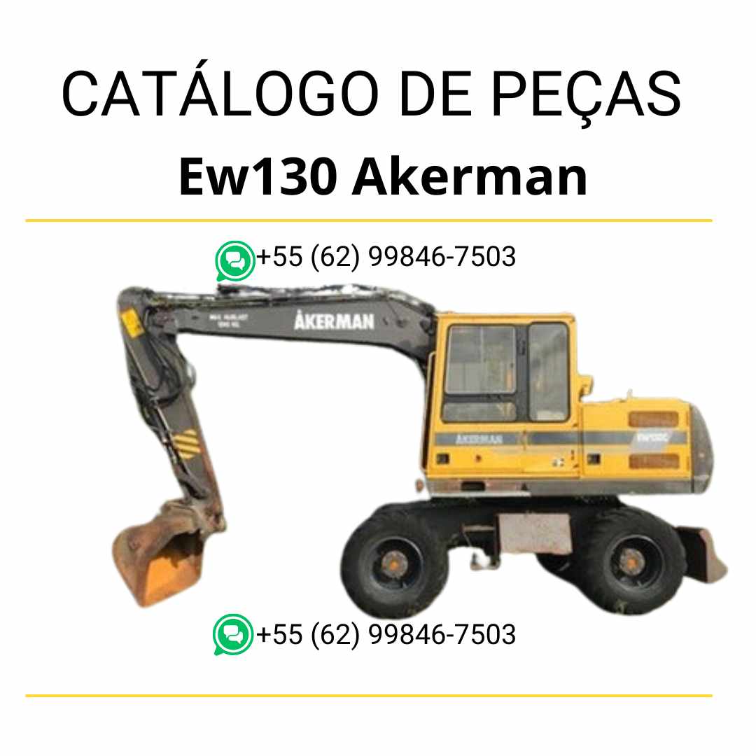 Catálogo de peças em PDF da escavadeira Volvo EW130 Akerman em português, com diagramas técnicos e códigos completos para manutenção