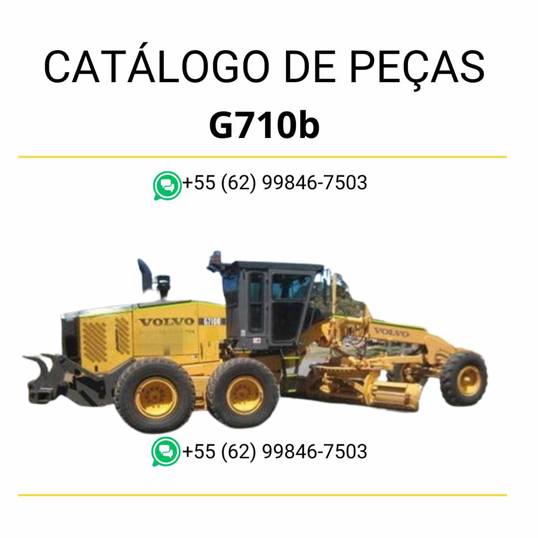Catálogo PDF em português com todas as peças e diagramas técnicos da motoniveladora Volvo G710B para manutenção e identificação precisa