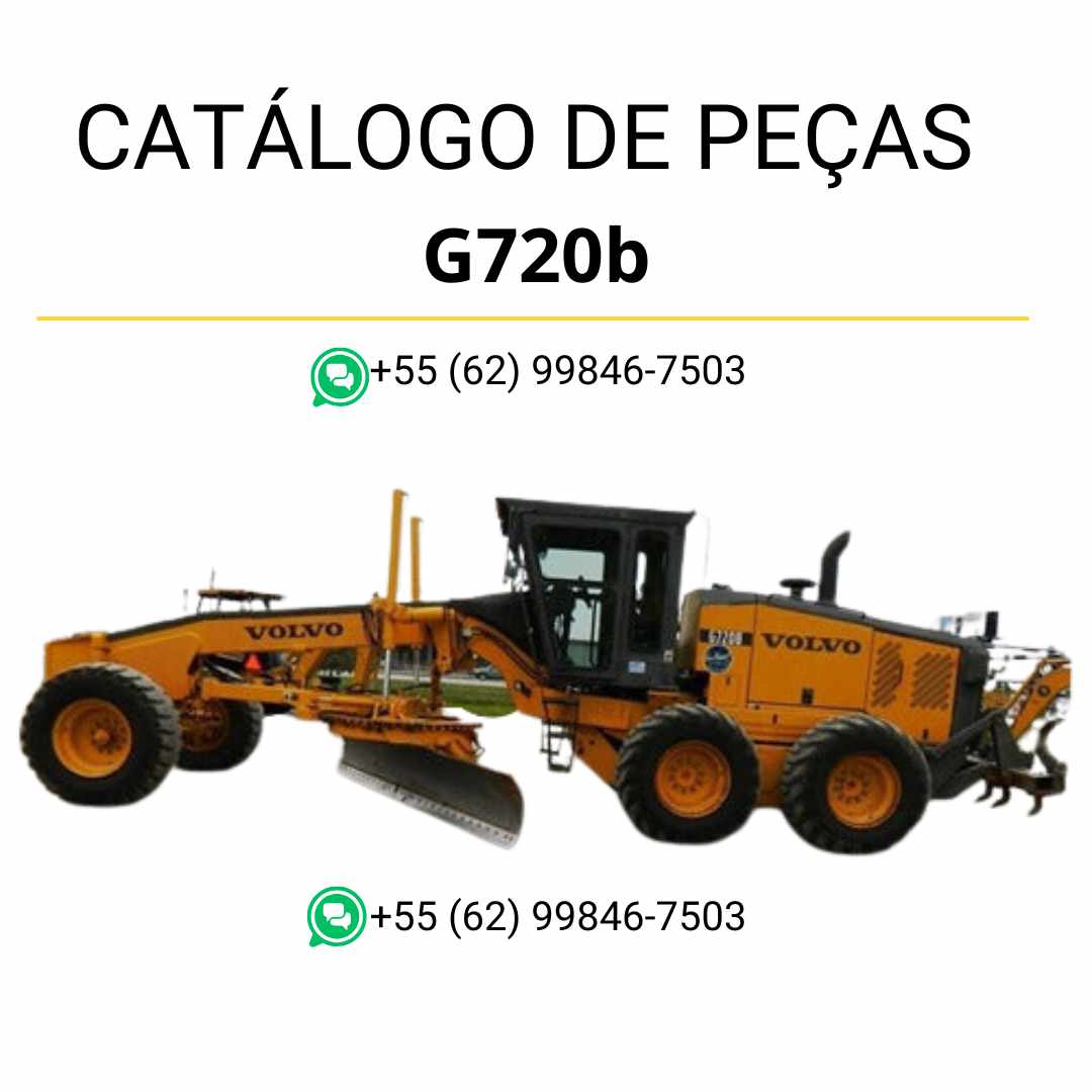 Catálogo de peças em PDF da motoniveladora Volvo G720B, com diagramas técnicos e conteúdo completo em português para manutenção e reparo