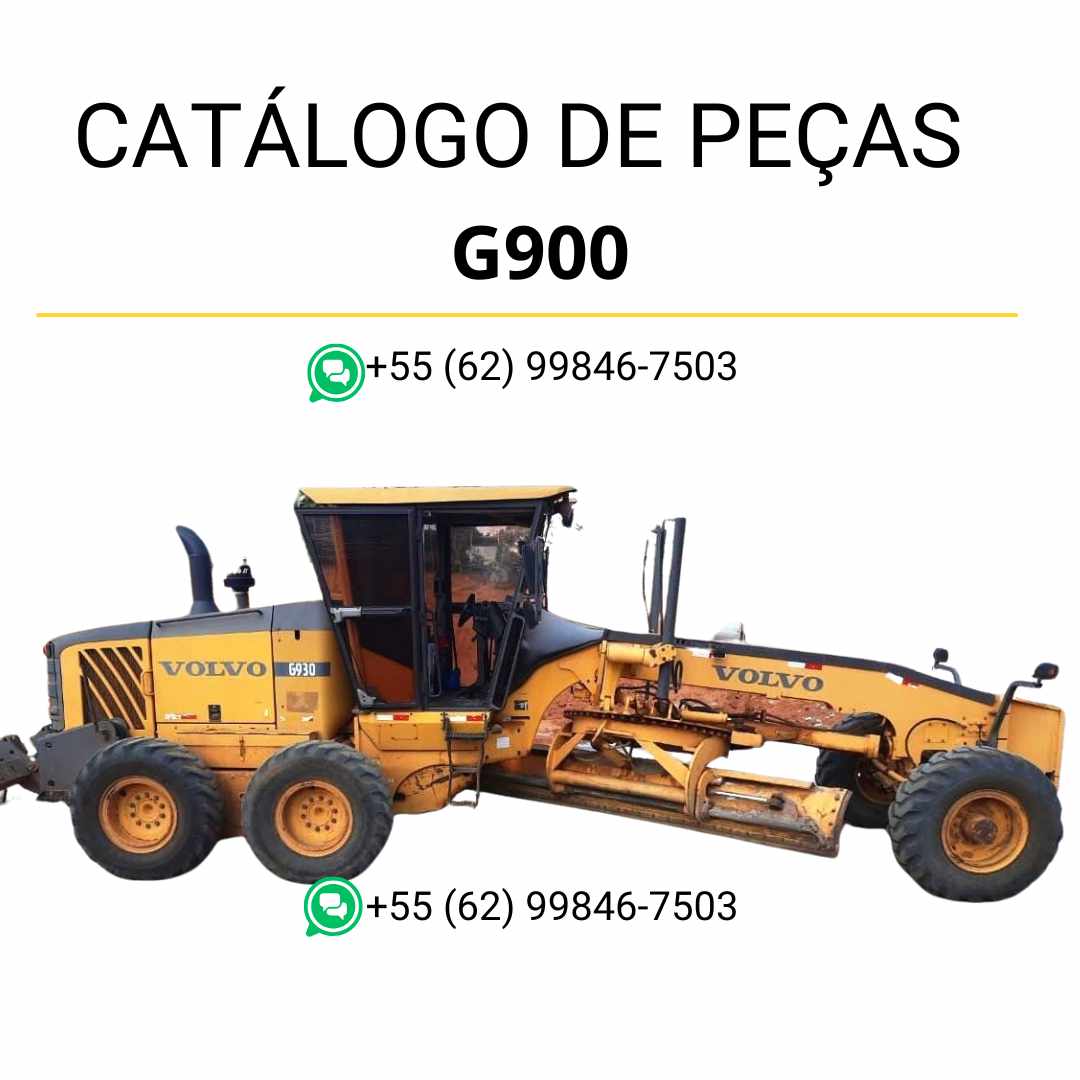 Catálogo de peças PDF em português dos tratores Volvo G900 com diagramas técnicos e códigos para manutenção e reposição
