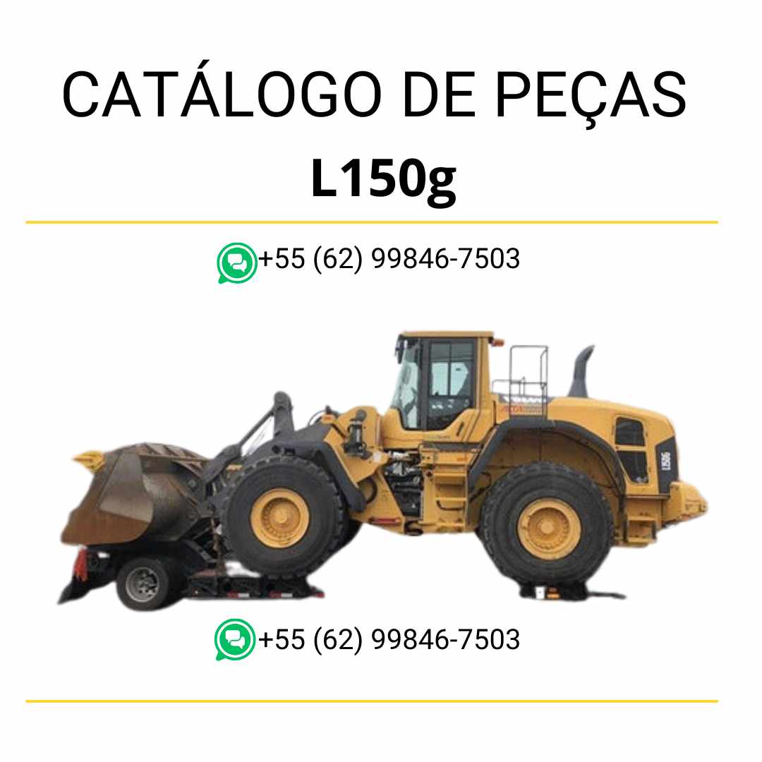 Catálogo de peças em PDF da pá carregadeira Volvo L150G, com diagramas técnicos completos, conteúdo em português e códigos detalhados para manutenção