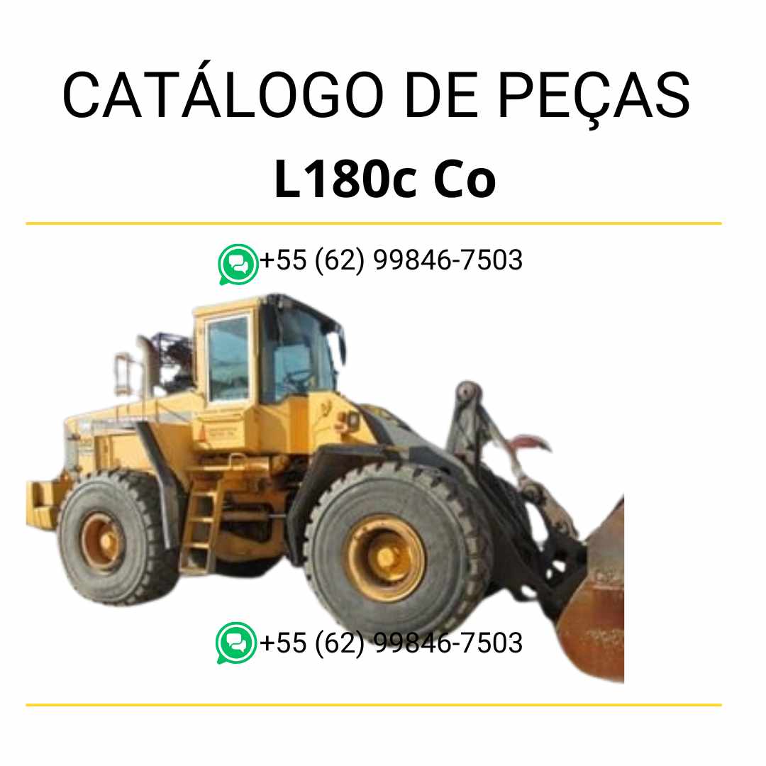 Catálogo de peças em PDF da pá carregadeira Volvo L180C CO, com conteúdo em português, diagramas técnicos completos e códigos detalhados de manutenção