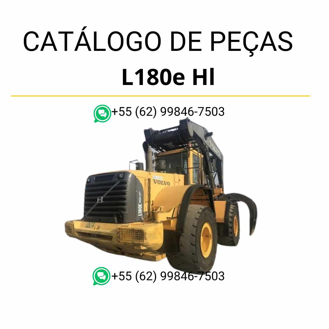 Catálogo de peças em PDF da carregadeira Volvo L180E HL – conteúdo técnico em português com diagramas detalhados e códigos de componentes