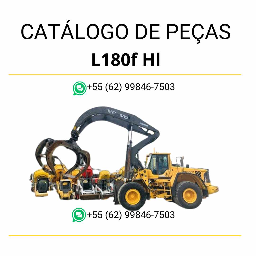 Catálogo de peças em PDF da carregadeira Volvo L180F HL – conteúdo técnico em português com diagramas completos e códigos de componentes
