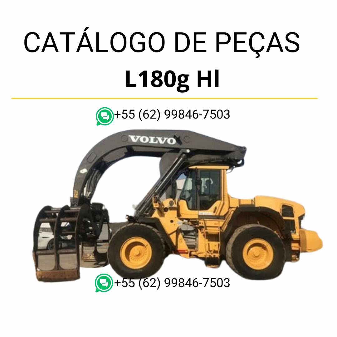 Catálogo de peças em PDF da carregadeira Volvo L180G HL – conteúdo técnico em português com diagramas e códigos completos de componentes