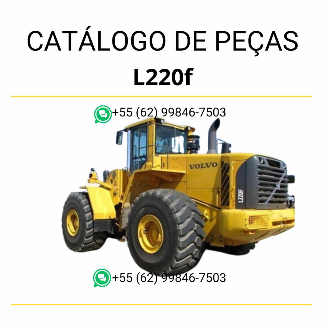 Catálogo de peças da pá carregadeira Volvo L220F em PDF, com diagramas técnicos completos e conteúdo em português