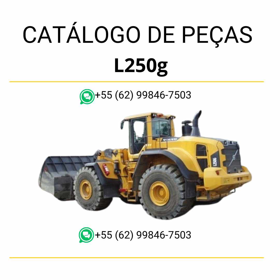 Catálogo de peças PDF da carregadeira Volvo L250G em português com listas técnicas, diagramas e códigos detalhados
