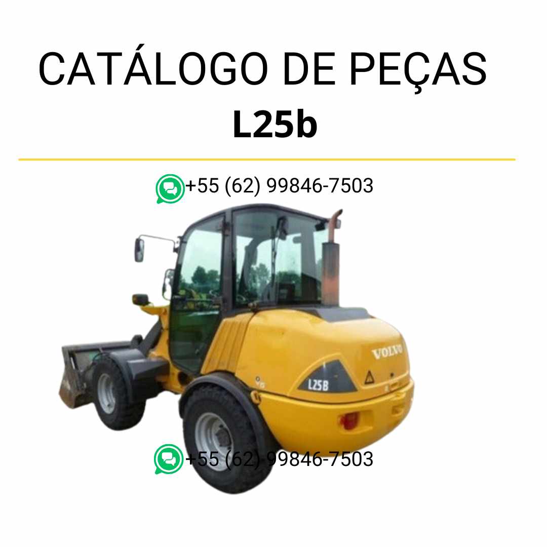 Catálogo de peças em PDF da carregadeira compacta sobre rodas Volvo L25B – conteúdo técnico em português com diagramas detalhados
