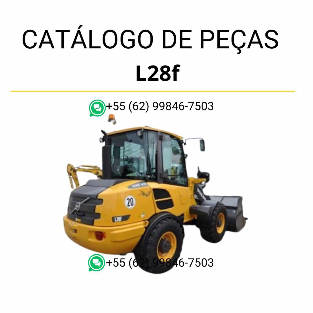 Catálogo PDF em português da carregadeira compacta sobre rodas Volvo L28F com diagramas técnicos e lista completa de peças