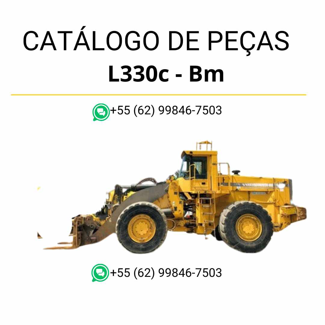 Catálogo de peças da carregadeira Volvo L330C BM em PDF, conteúdo técnico completo em português com diagramas e códigos originais