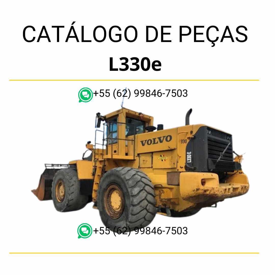 Catálogo de peças PDF da pá carregadeira Volvo L330E em português com diagramas, códigos originais e estrutura técnica completa