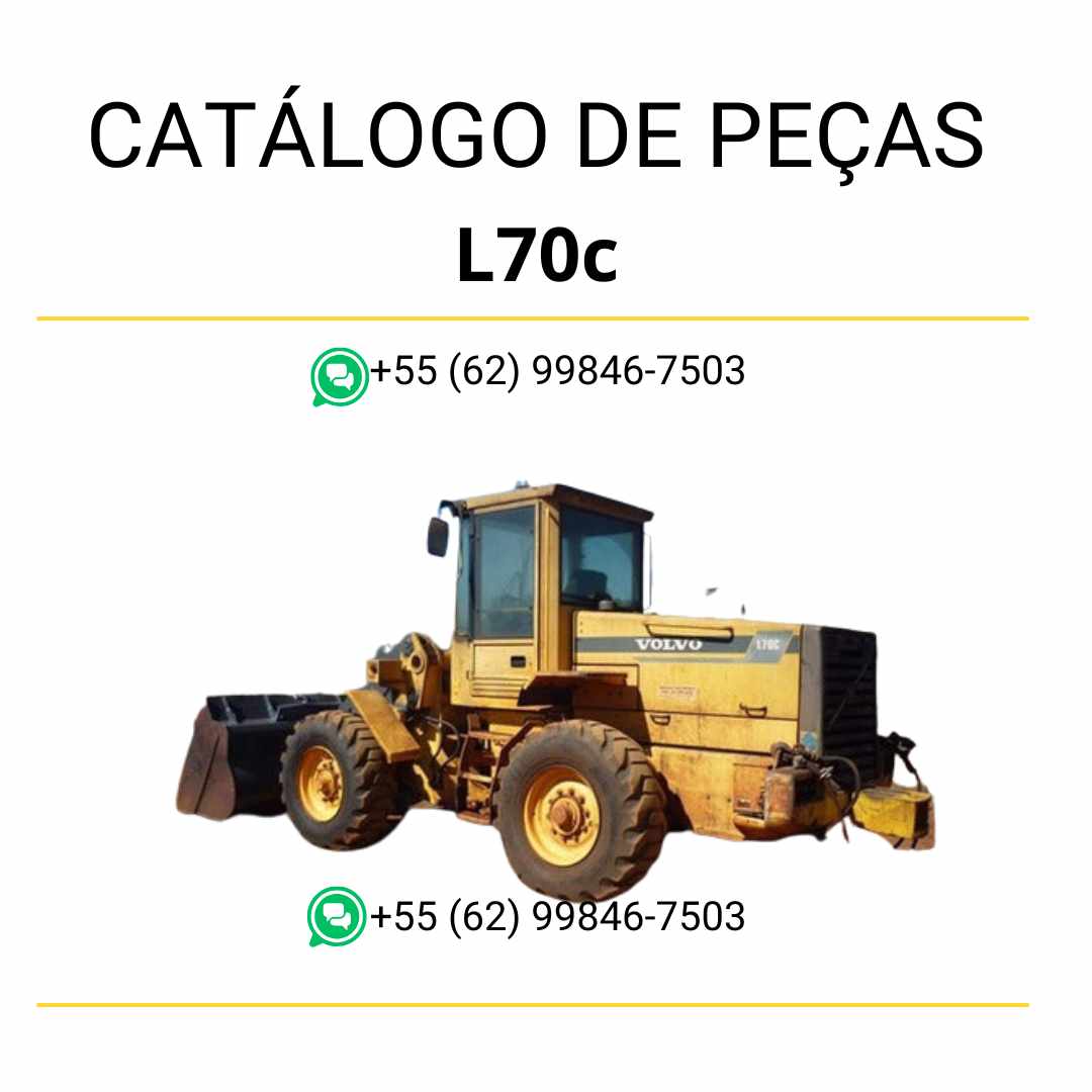 Catálogo de peças da pá carregadeira Volvo L70C em PDF, com diagramas técnicos, códigos e conteúdo completo em português